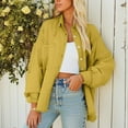 thumbnail image 2 of Jean Jackets Women Women Distressed Denim Jacket With Frayed Edges With Hem Long Sleeve European Style Denim Jacket Women Yellow L, 2 of 6