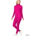 thumbnail image 2 of Zenana Plus Size Soft Fabric Mock Neck Long Sleeve Top & Leggings - 2 Pieces Tracksuit Set, 2 of 2