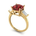 thumbnail image 2 of Three-Stone Engagement Ring for Women - 3ct Natural Garnet in 14K Yellow Gold Promise Ring, 2 of 5