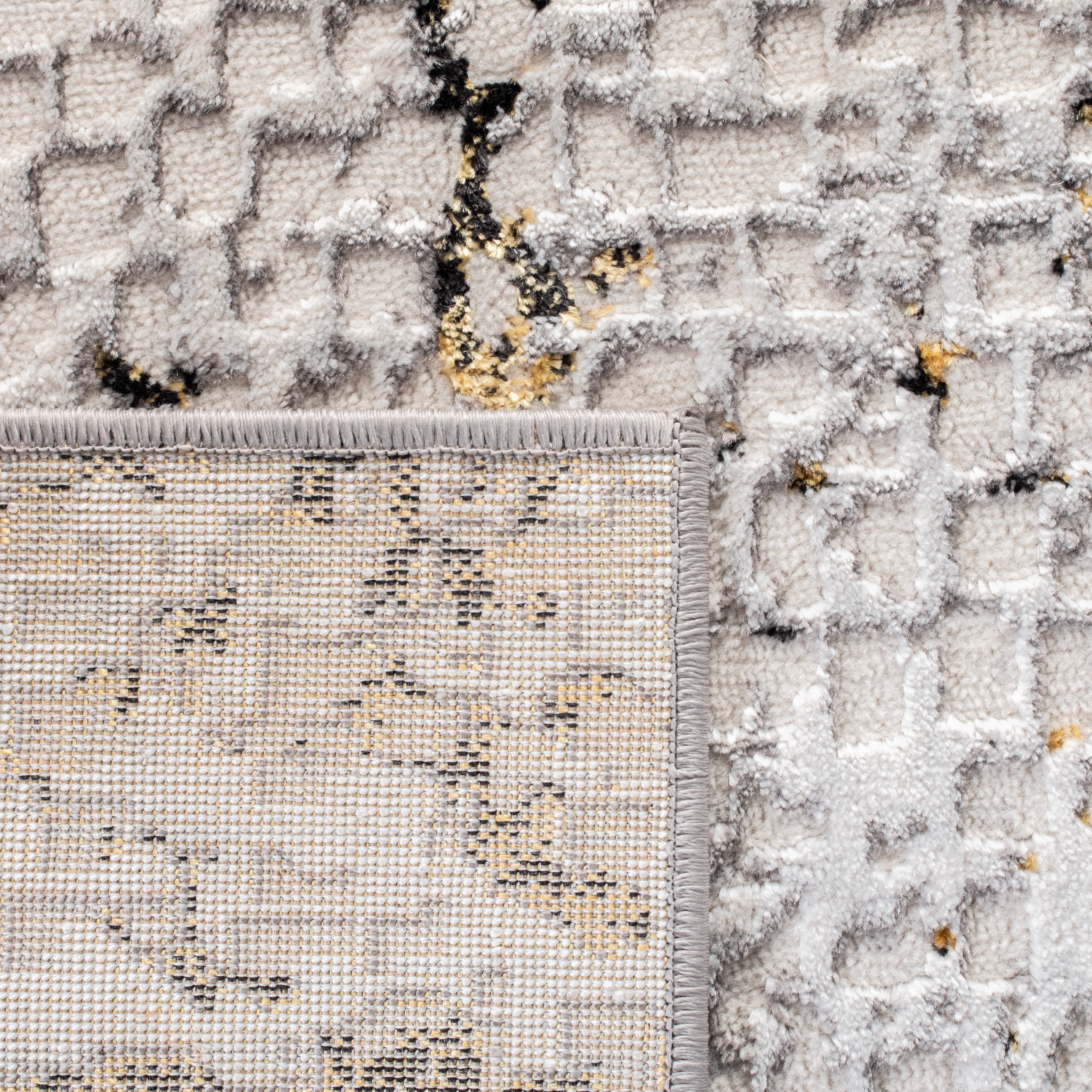 SAFAVIEH Amelia Jimmy Dot-Print Area Rug, Gray/Gold, 4'5" x 6'5"