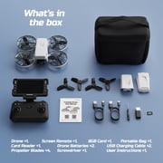 Drone with 4.3 Screen on Remote, Wefone XJ2 Foldable 4K Camera Drone, Optical Flow, Brushless Motor, Under 249g, 2 Batteries, Gray