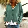 thumbnail image 2 of Fesfesfes Women Solid Color Blouse Tops Casual Long Sleeve Shirt V Neck Knitted Cardigan Sweater Coat, 2 of 6