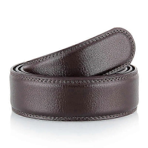 Luxury Men No Buckle Belt PU Leather for Automatic Buckle Waist Strap Long Black Brown Male High Quality Jeans Waistband 3.5CM