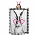 thumbnail image 2 of Throw Blanket Fleece Throw Blanket 50x80in, Easter Bunny Carrot Black Palid Soft Lightweight Bed Blankets Rabbit Funny Red Glasses Fuzzy Couch Blankets for All Season, 2 of 9