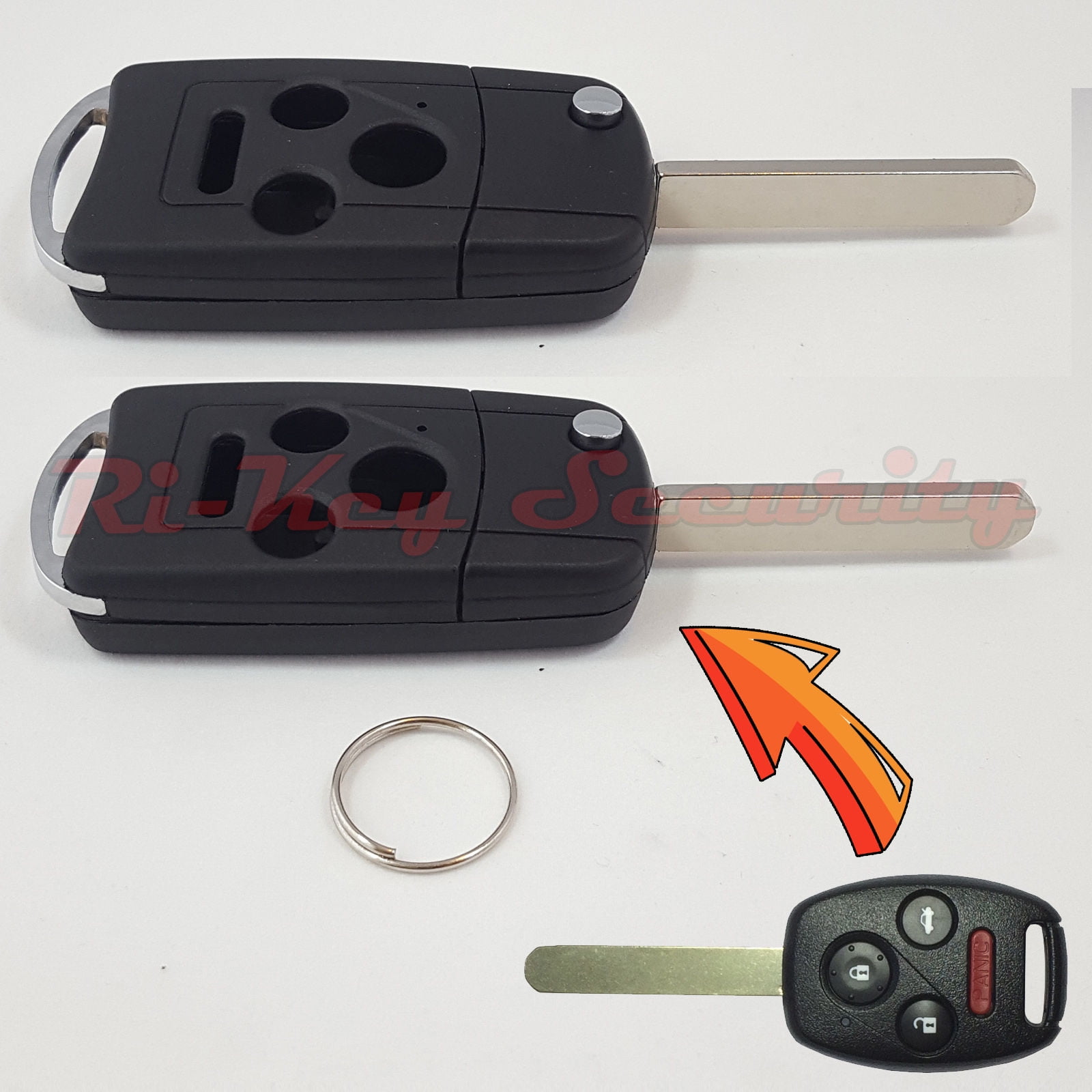 Modified Flip Remote Key Shell Case for Honda Civic CR-V Accord Fob 4 Buttons
