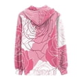 thumbnail image 4 of Renewold Comfy Sweatshirt Full Zip Up Hoodie for Women Valentine's Day Gifts Pink Rose Cricket Clothing Tracksuit Lightweight Long Sleeve Jacket Coat Size XL, 4 of 6
