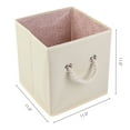 thumbnail image 4 of Unique Bargains Fabric Storage Bin with Handles Beige 11*11*11in, 4 of 6