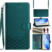 for Google Pixel 9a Wallet Case for Men Women, RFID Blocking Card Holder Slots, Wrist Strap & Shoulder Strap Shockproof TPU Inner, Kickstand PU Leather Protective Phone Cover, Darkgreen