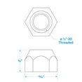 thumbnail image 5 of Seachoice 53911 Spare Lug Nuts, 1/2-20, 5 Per Pack, 5 of 5