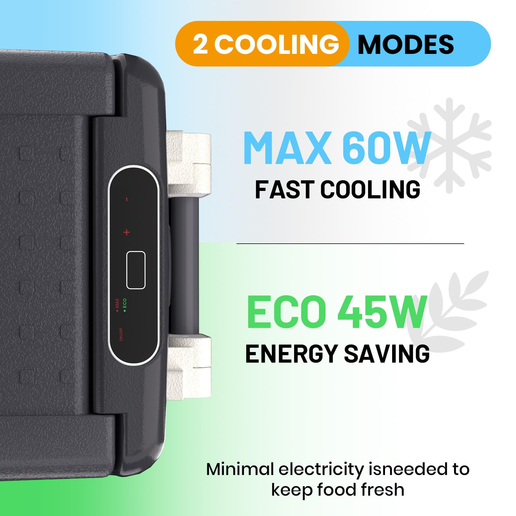 Towallmark 12 Volt Car Refrigerator 53 Quart Portable Fridge Freezer Compressor Cooler 12/24V DC 110~240 Volt AC for Truck Van RV Camper SUV Travel Camping Road Trips