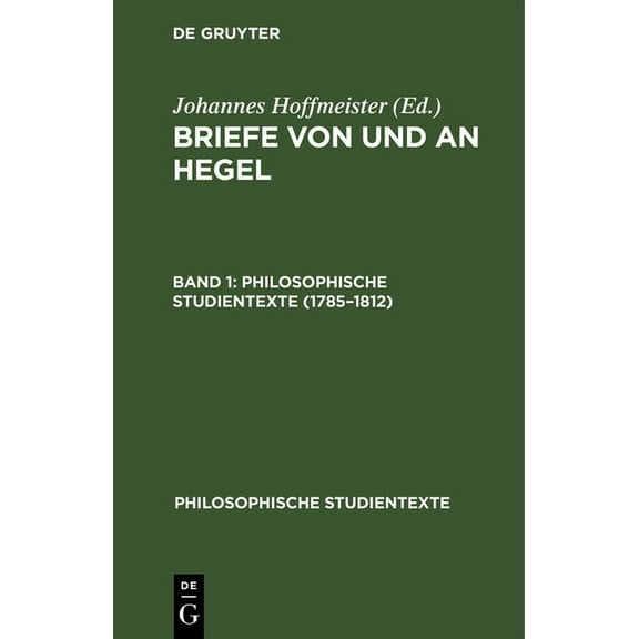 Philosophische Studientexte 1785-1812, (Hardcover)