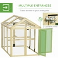 thumbnail image 4 of Large Wooden Chicken Run Coop - 4.6' X 2.8' Outdoor Poultry Pen with Perches & Doors, Expandable Design for Backyard, Farm, Natural Wood (55.1"L X 34.8"W X 41.7"H), 4 of 10