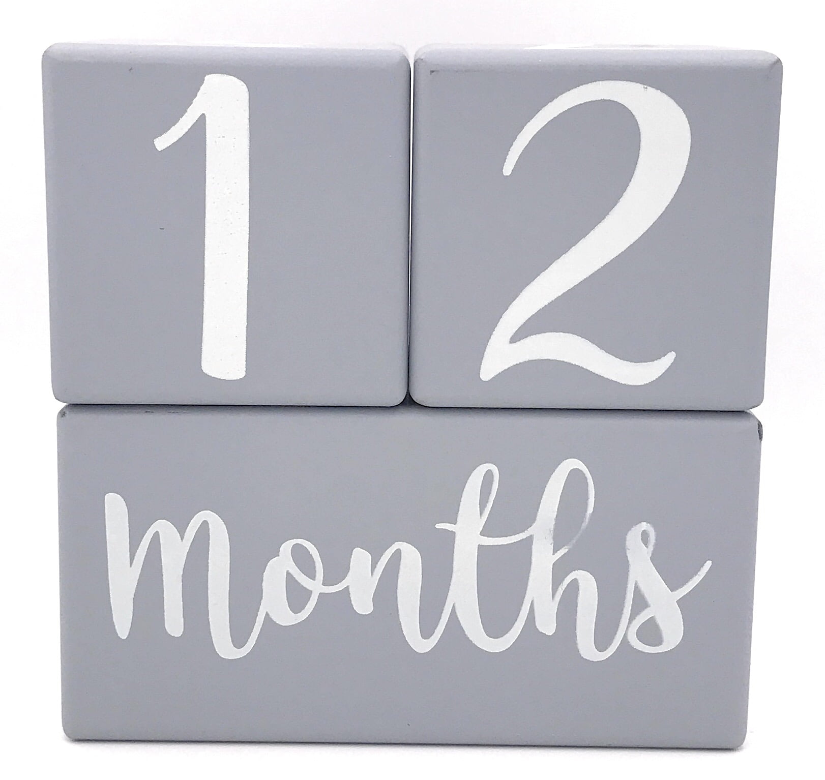 Baby Month Blocks Wooden Baby Milestone Age Blocks with Weeks Months Years Baby Photoshoot Props, Small Size,4cm 