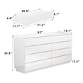 thumbnail image 5 of WIAWG High Gloss Dresser with Lights, Modern Glossy 8 Drawer Dresser with Curved Edge for Bedroom White, 5 of 8