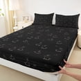 thumbnail image 3 of Homewish Kawaii Rabbit Kids Bed Sheets, Fashion Black Stripes King Sheets, Cute Cartoon Animal Sheet Set, Ultra Soft Bedroom Decor, 4 Pieces, 3 of 7