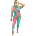 thumbnail image 2 of Luiryar Women 2 Piece Tracksuit Set Short Sleeve Tie Dye Tops High Waist Pants Bodycon Yoga Sports Summer Outfits, 2 of 8