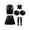 A Black&White, variant on Kids Girls Shiny Metallic Jazz Ballet Cheer Dance Crop Top with Pleated Skirt Headwear Hand Flowers Socks B Red 10