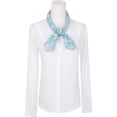 thumbnail image 2 of Women's Line Chrysanthemum Pattern Scarf Square 26.7''X26.7'' Elegant Neck Scarves for Thanksgiving  Gift One Size Blue, 2 of 6
