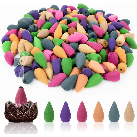 100pcs Backflow Incense Cones for Waterfall Mixed Natural Scents Cone Incense for Meditation Relax