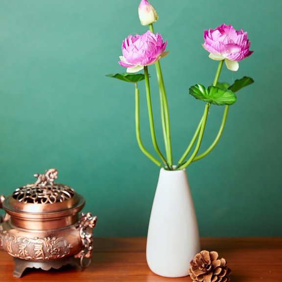 Bobasndm Simulation Lotus Widely Applied  Mini Simulation Lotus Flowers No Watering Practical for Garden