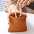 thumbnail image 2 of Bolsa de maquillaje Mini neceser de cuero cosmético para almacenamiento diario de viaje Marrón, 2 of 6