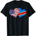 thumbnail image 2 of Democratic Republic of the Congo - American Flag Heart T-Shirt, 2 of 3