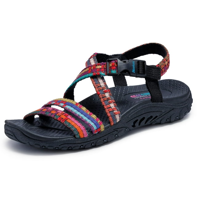Sandalia Skechers Reggae-Sew Me-Boho Mujer Negra Talla 5