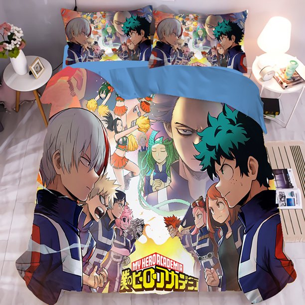 New Cool My Hero Academia Bedding Bed Set Deku Bakugou Todoroki Toga ...