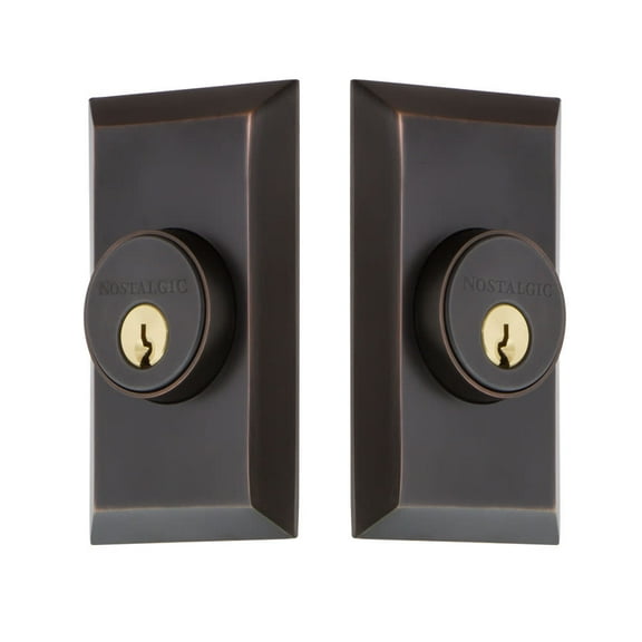 Nostalgic Warehouse Stustu_2Cyl_234_Na Studio Solid Brass Double Cylinder Deadbolt -