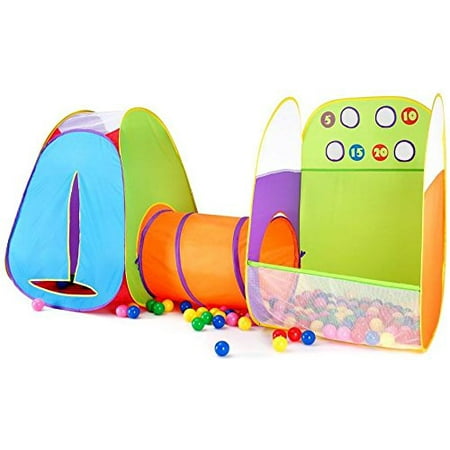 Fun Zone Play Tent - Kids Tent Fun Toss It Game Zone 3-in-1 Pop Up Tent Play Tents Indoor Outdoor Tent Great Game & Toy Gift For Children Fun By Alvantor (Include 4 balls)