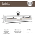 thumbnail image 2 of ARICOEASY Modern Wall Mounted TV Stand with LED Lights, Floating Entertainment Center for up to 85 Inch TV, High Gloss White Media Console with Storage & 2 Drawers, 2 of 8