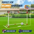 thumbnail image 2 of Kids Soccer Goal 2 in 1 Set with Removable Basketball Hoop Outdoor Indoor Training Backyard Fun for Toddlers Ages 3+ 4.3' x 4.2' ft, 2 of 4