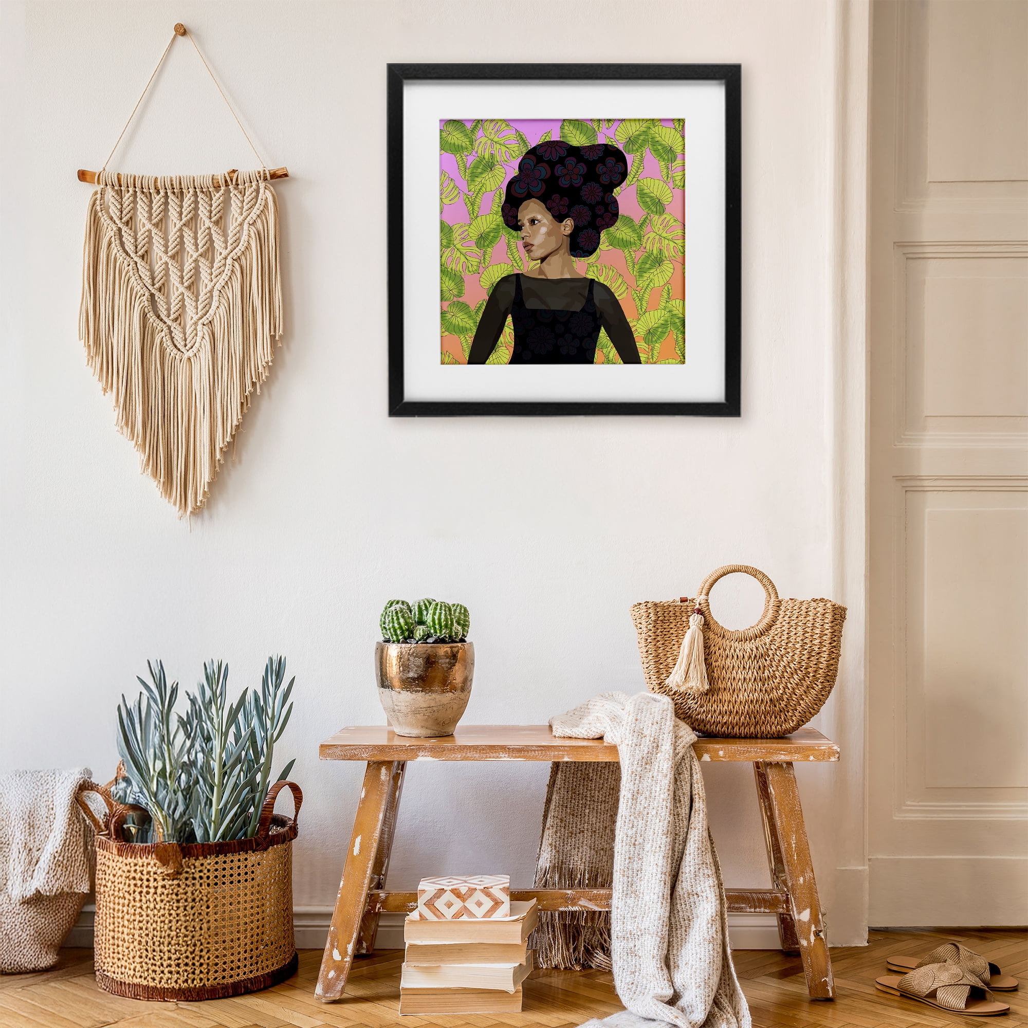 Stupell Industries Whispers Of Bloom Black Framed Print Under Glass, design by Lynnda Rakos