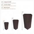 thumbnail image 7 of LeisureMod Aloe Fiberstone and MgO Clay Planter, Mid-Century Modern Tapered Square Planter Pot for Indoor and Outdoor (Brown, 29" Height), 7 of 7