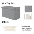 thumbnail image 5 of Homyfort Large Toy Box Chest Storage with Lid - Collapsible Kids Toys Boxes Organizer Bins Baskets with Handles for Boys,Girls,Nursery,Playroom,Clothes,Blanket,Bedroom(Gray), 5 of 8