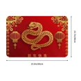 thumbnail image 2 of Alfombra de franela para el baño, alfombra de piso para la entrada interior y exterior, alfombra de porche delantero de casa, año de la serpiente 2025, feliz año nuevo chino, 2 of 7