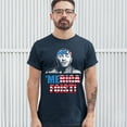 thumbnail image 3 of Tee Hunt Merica Foist T-shirt Patriotic Curly Howard The Three Stooges USA Men's Tee, Navy Blue, 3X-Large, 3 of 5