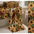 thumbnail image 6 of Soimoi Brown Cotton Cambric Fabric Leaves & Sunflower Floral Print Fabric by the Yard 56 Inch Wide, 6 of 7