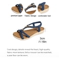thumbnail image 6 of Rokment Boho Beach Memory Foam Wedges Dress Sandals for Women Comfortable Fashion Casual Leather Platform Low Heels Slingback Walking Summer Vacation Shoes Blue Size 8, 6 of 8