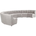 thumbnail image 3 of Meridian Furniture Limitless Cream Velvet Modular 8 Piece Sectional, 3 of 7
