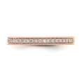 thumbnail image 4 of 14k Rose Gold Round Diamond Eternity Wedding Band Milgrain Edge Ring Size 4.5 - 1/3 Ct., 4 of 5