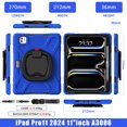 thumbnail image 2 of For iPad Pro 11 inch M5 2025/M4 2024 Case, 360 Rotatable Handle Stand, Shoulder Strap, Drop-Proof Design, Blue, 2 of 7