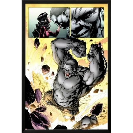 Ultimate Fallout No.3: Panels with Hulk Smashing Lamina Framed Poster Wall Art  -