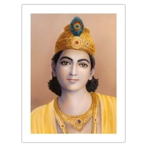 Bhagavan Krishna - India Hindu Deity - Vintage Religious Art - Bamboo Fine Art 290gsm Paper (Unframed) 12x16in