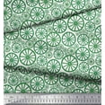 thumbnail image 3 of Soimoi Green Crepe Silk Fabric Wheel Ethnic Printed Fabric 1 Yard 42 Inch Wide, 3 of 3