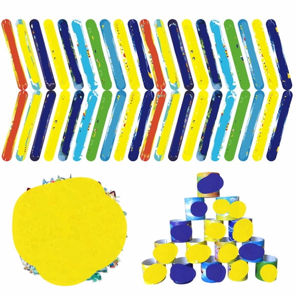 Cartoon Slap Bracelets, 40pcs Cartoon Bracelets and 50pcs Cartoon Stickers for Kids Boys & Girls - Cartoon Themed Party Favors for Cartoon Birthday Party Supplies
