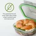 thumbnail image 6 of MyGo Container Bun Sized To-Go Compartment Container, 5-1/2" X 5-1/2" X 3-1/2" Reusable, Microwave Safe, NSF Certified, Smoke/Green, 6 of 6