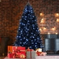 thumbnail image 2 of 9ft Black Pre-Lit Christmas Tree (750 White LEDs – 3176 PE+PVC Tips, Hinged Structure, Metal Stand, Halloween/Holiday Decor), 2 of 18