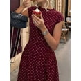 thumbnail image 3 of Jaimenalin Women'S Polka Dots Maxi Tank Dress Vintage Mock Neck Sleeveless Elegant Long Dresses Wine Red XS, 3 of 9