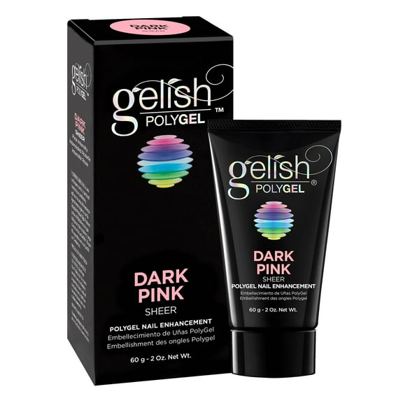 Gelish PolyGel Professional Nail Enhancement Dark Pink Sheer Shade, 2 Ounces